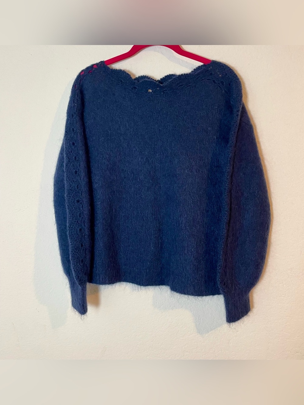 Sézane La Maille navy blue mohair merino wool sweater XS